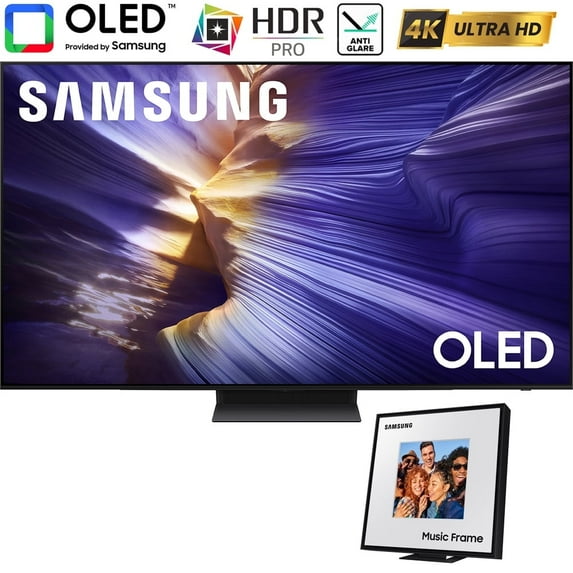 Samsung 77 inch OLED 4K S90F Vision AI Smart TV (2025) Bundle with Samsung Photo Music Frame Smart Speaker Dolby ATMOS HW-LS60D (2024)