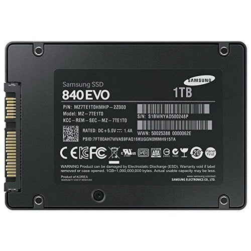 Vedhæftet fil Begge Levere Samsung 840 EVO 1TB 2.5-Inch SATA III Internal SSD (MZ-7TE1T0BW) -  Walmart.com