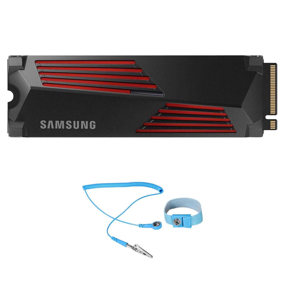 Samsung 990 PRO 1TB PCIe Gen4 NVMe M.2 Internal SSD with Heatsink, Bundle with Green Extreme 6' Anti-Static Wrist Strap