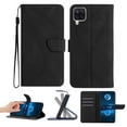 thumbnail image 1 of For Samsung A12 5G Wallet Case with [RFID Blocking] Leather Flip Folio Strong Magnetic Closure Cover Credit Card Holder with Hand Strap Kickstand Men Women For Samsung Galaxy A12 5G, Black, 1 of 9