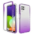 thumbnail image 1 of Samsung A12 Case , Full Body Clear Bumper Protection Case [with Screen Protector] Hybrid Back Silicone Rubber TPU Bumper Gradient Phone Case for Samsung Galaxy A12 - Purple, 1 of 7