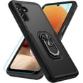 thumbnail image 1 of for Samsung A13 5G case, Galaxy A13 5G case, [Military Grade] with HD Screen Protector Magnetic Ring Kickstand Car Mount Protection Armor Phone Case Cover for Samsung Galaxy A13 5G, Black, 1 of 16