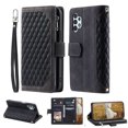 thumbnail image 1 of for Samsung A13 Case 4G, Crossbody Strap/Hand Strap Magnetic Folio PU Leather Case Zipper Pocket Credit Card Slots Wallet Kickstand Phone Case For Samsung Galaxy A13 4G, Black, 1 of 11