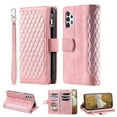 thumbnail image 1 of for Samsung A13 Case 4G, Crossbody Strap/Hand Strap Magnetic Folio PU Leather Case Zipper Pocket Credit Card Slots Wallet Kickstand Phone Case For Samsung Galaxy A13 4G, Rosegold, 1 of 12