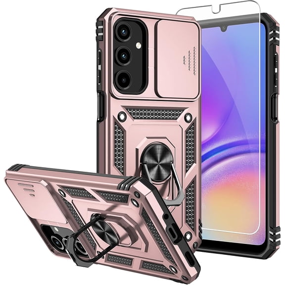for Samsung A16 5G Case,Galaxy A16 5G Case,with Screen Protectors and Camera Cover,[Military Grade] 16ft.Drop Tested Cover with Magnetic Kickstand Protective Case for Samsung Galaxy A16 5G, Silver
