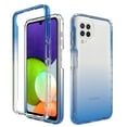 thumbnail image 1 of Samsung A22 5G Case , Full Body Clear Bumper Protection Case [with Screen Protector] Hybrid Back Silicone Rubber TPU Bumper Gradient Phone Case for Samsung Galaxy A22 5G - Blue, 1 of 7