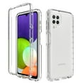 thumbnail image 1 of Samsung A22 5G Case , Full Body Clear Bumper Protection Case [with Screen Protector] Hybrid Back Silicone Rubber TPU Bumper Gradient Phone Case for Samsung Galaxy A22 5G - Clear, 1 of 7