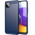 thumbnail image 1 of Samsung A22 5G case,Galaxy A22 5G case,with HD Screen Protector, Soft TPU Slim Fashion Non-Slip Protective Phone Case Cover for Samsung Galaxy A22 5G (Navy Brushed TPU), 1 of 10