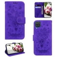 thumbnail image 1 of Samsung A22 Phone Case 4G, Butterfly Embossed Pattern PU Leather Magnetic Folio Flip Kickstand Protective Cards Pocket with Hand Strap Wallet Cover For Samsung Galaxy A22 4G,Purple, 1 of 7
