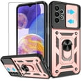 thumbnail image 1 of Samsung A23 Case, Galaxy A23 5G/4G Case with HD Screen Protector, Heavy Duty Shockproof Protective Case with Magnetic Car Mount Ring Stand [Military Grade] Protective Case, Rose Gold, 1 of 14