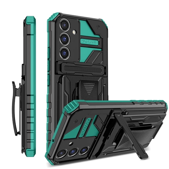 For Samsung A24 4G Case with Belt Clip Holster, Heavy Duty Military Grade Drop Protective, 360° Rotating Kickstand Shockproof TPU Shell Durable Rugged Cover For Samsung Galaxy A24 4G, Darkgreen