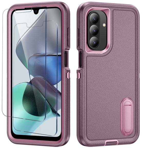 For Samsung A26 Case Military Grade Dual Layer Shockproof Phone Cover Build With Kickstand Dustproof Drop Proof Protective Case for Galaxy A26 6.7"(Purple/Pink)