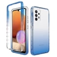 thumbnail image 1 of Samsung A32 4G Case , Mantto Full body Clear Cover PC + TPU Heavy Duty Shockproof Anti-Scratch Gradient Bumper Rugged Two-layer Protection Cover for Samsung Galaxy A32 4G - Blue, 1 of 1