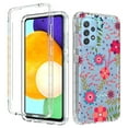 thumbnail image 1 of For Samsung A32 Case 5G, Mantto 360-Degree Wrap [Full-Body Protection] Patterned Bumper [Screen Protector Film] TPU Rubber Silicone Shock Proof edges Phone Cover For Samsung Galaxy A32 5G, Flower, 1 of 8