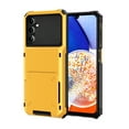 thumbnail image 1 of Samsung A35 Case, Mantto Wallet Cover 5 Credit Card Slots Holder Flip Hidden Hard  Rugged Dual Layer PC & TPU 2 in 1 Protection Hybrid Tough Back Armor Phone Skin For Samsung Galaxy A35, Yellow, 1 of 9