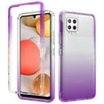 thumbnail image 1 of Samsung A42 4G Case , Full Body Clear Bumper Protection Case [with Screen Protector] Hybrid Back Silicone Rubber TPU Bumper Gradient Phone Case for Samsung Galaxy A42 4G - Purple, 1 of 7