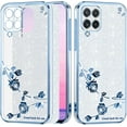 thumbnail image 1 of for Samsung A42 5g Case Clear Glitter Sparkle Aesthetic Samsung Galaxy A42 5g Phone Case Silicone TPU Soft Flower Transparent Shockproof Cover Purple Slim (Silver-Blue), 1 of 14
