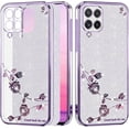 thumbnail image 1 of for Samsung A42 5g Case Clear Glitter Sparkle Aesthetic Samsung Galaxy A42 5g Phone Case Silicone TPU Soft Flower Transparent Shockproof Cover Purple Slim (Silver-Purple), 1 of 14