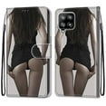 thumbnail image 1 of For Samsung A42 Case 5G , Mantto PU Leather Phone Case With Hand Rope Strap Cute Painted Flip Card Wallet Slots Case,Kickstand Phone Skin For Samsung Galaxy A42 5G, Miniskirt, 1 of 8