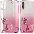 thumbnail image 1 of for Samsung A50 Phone Case Clear Glitter Sparkle, Luxury Shiny Samsung Galaxy A50 Case Flower Silicone TPU Protective Case Anti-Scratch Cover Purple Slim Soft (Pink), 1 of 7