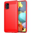 thumbnail image 1 of Samsung A51 5G case,Galaxy A51 5G case with HD Screen Protector, Soft TPU Slim Fashion Non-Slip Protective Phone Case Cover for Samsung Galaxy A51 5G(Red Brushed TPU), 1 of 13