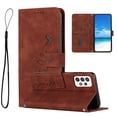 thumbnail image 1 of For Samsung A52 Case, Allytech Wallet Case Magnetic Folio Embossed Full Protection PU Leather Kickstand Credit Card Holder Slots Wrist Strap Flip Cover for Samsung Galaxy A52 5G/4G, Brown, 1 of 11