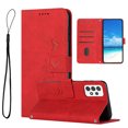 thumbnail image 1 of For Samsung A52 Case, Allytech Wallet Case Magnetic Folio Embossed Full Protection PU Leather Kickstand Credit Card Holder Slots Wrist Strap Flip Cover for Samsung Galaxy A52 5G/4G, Red, 1 of 11
