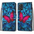 thumbnail image 1 of For Samsung A53 Case 5G , Mantto Magnetic PU Leather Phone Case With Hand Rope Strap Cute Pattern Painted Flip Card Wallet Slots Case,Kickstand Phone Skin For Samsung Galaxy A53 5G, Butterfly, 1 of 8