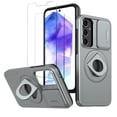 thumbnail image 1 of for Samsung A55 Case,Magnetic Kickstand With Sliding Camera Lens Cover, 2 PCS Tempered Glass Film,Military Shockproof Phone Cover For Samsung Galaxy A55 6.6"(Gray), 1 of 8