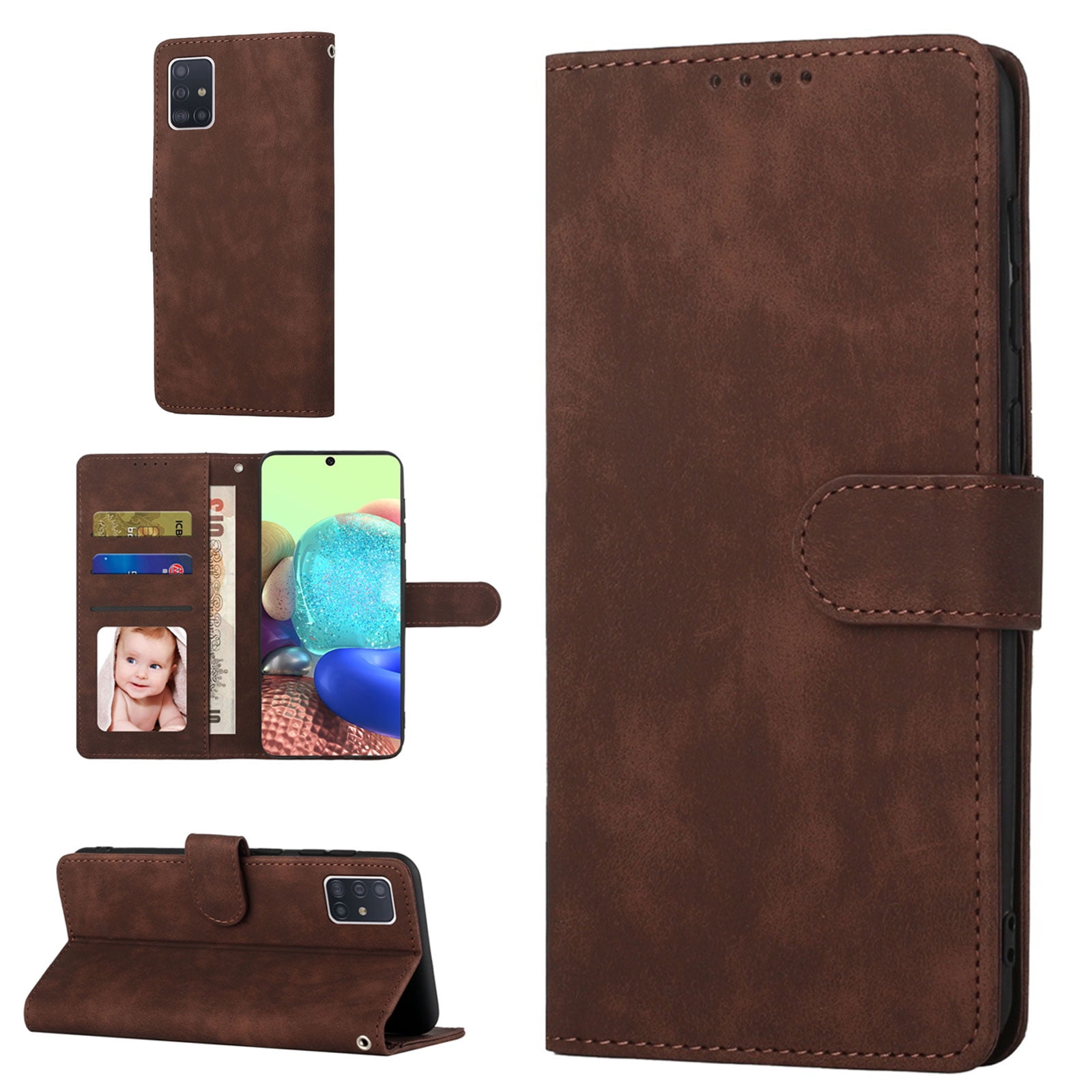 Samsung A71 Wallet Case 5G, Luxury RFID Blocking Card Holder Slot