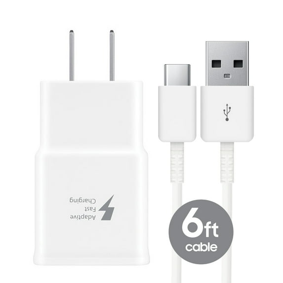 Adaptive Fast Wall Android Cell Phone Tablet Charger Station Adapter with USB Type C Cable Compatible with Samsung Galaxy S21 S20 S10 S8 Plus/Note 8 9