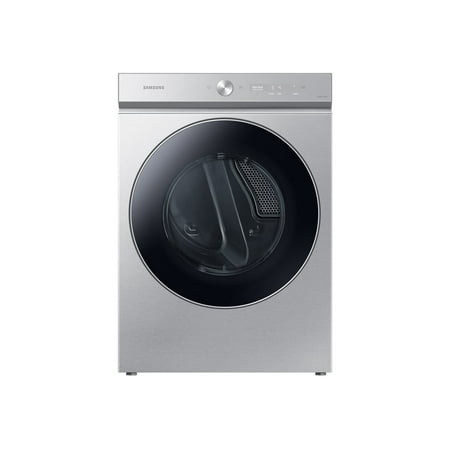 Samsung - BESPOKE 7.6 Cu. Ft. Stackable Smart Electric Dryer with Steam and AI Optimal Dry - Silver Steel