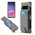thumbnail image 1 of Samsung CSSAMS10-CANV-GY Scratch Resistant Textured Coated Canvas Wallet Case with Multi-Card Slots for Galaxy S10 - Grey, 1 of 8