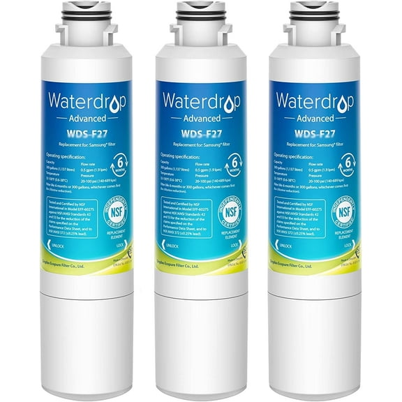 Waterdrop DA29-00020B Refrigerator Water Filter Replacement For Samsung HAF-CIN/EXP, 46-9101, NSF 53&42 Certified (Pack of 3)