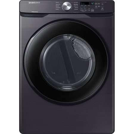 Samsung - 7.5 Cu. Ft. Stackable Electric Dryer with Sensor Dry - Black Stainless Steel