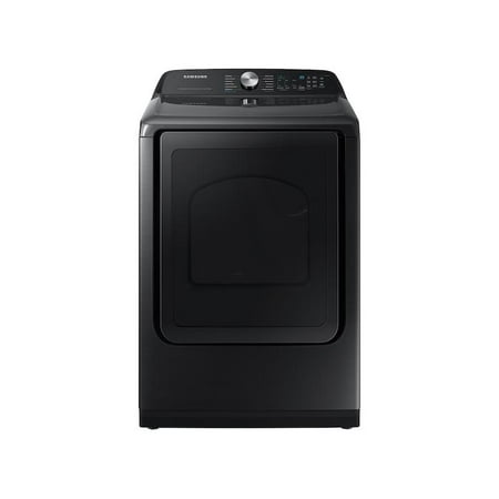 Samsung - 7.4 cu. ft. Smart Electric Dryer with Steam Sanitize+ - Brushed black
