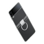 SAMSUNG Galaxy Z Flip4 Clear Cover with Ring, Protective Phone Case with Finger Loop, Handheld Design, US Version, Transparent