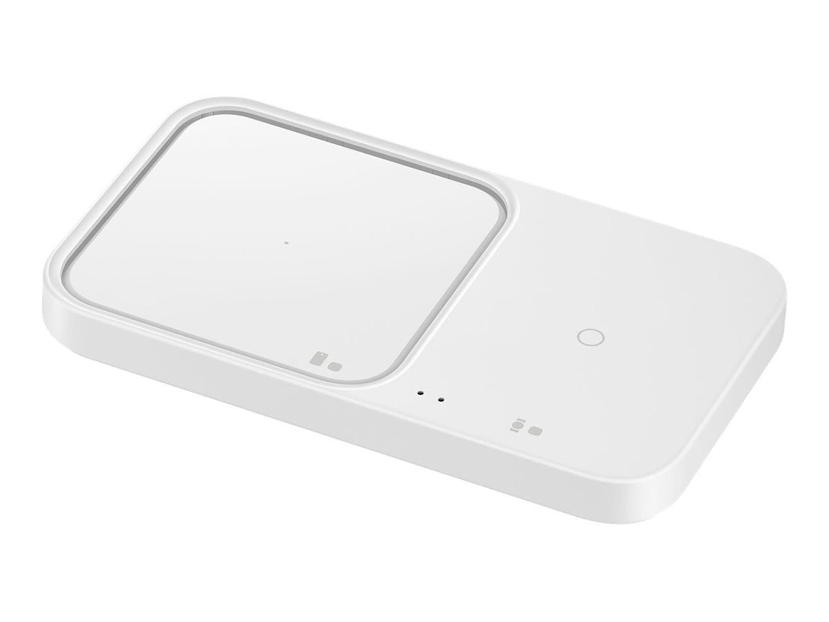 SAMSUNG 15W Wireless Charger Duo w/ USB C Cable, Charge 2 Devices at Once, Cordless Super Fast Charging Pad for Galaxy Phones and Devices, 2022, US Version, White