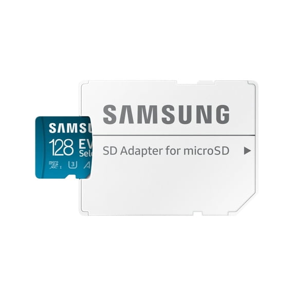 Samsung EVO Select MB-ME128SA - Flash memory card (microSDXC to SD adapter included) - 128 GB - A2 / Video Class V30 / UHS-I U3 / Class10 - microSDXC UHS-I