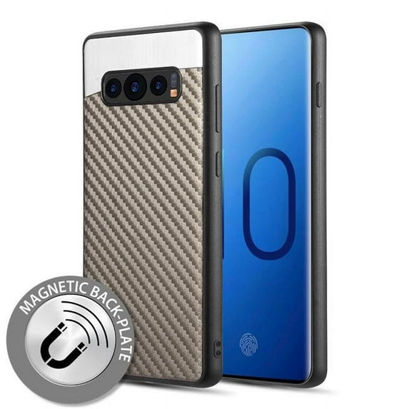 Samsung Galaxy S10 Carbon Metallic Fusion Candy Case Tpu With Carbon Fiber Finish - Gray