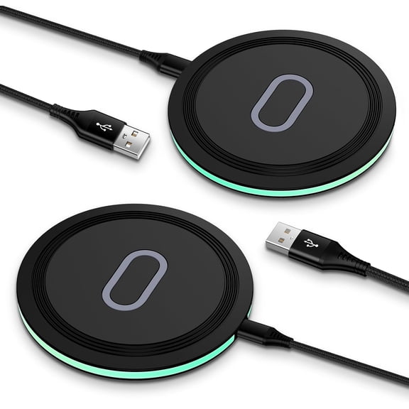Samsung Fast Wireless Charger Pad, 2 Pack 15W Wireless Charging Pad Fast Charging Station for Samsung Galaxy S24 S25 Edge S23 FE S23 S22 S21 Note 20,iPhone 16 15 14 13 Pro Max,Pixel 9 8a 8Pro 7a 7