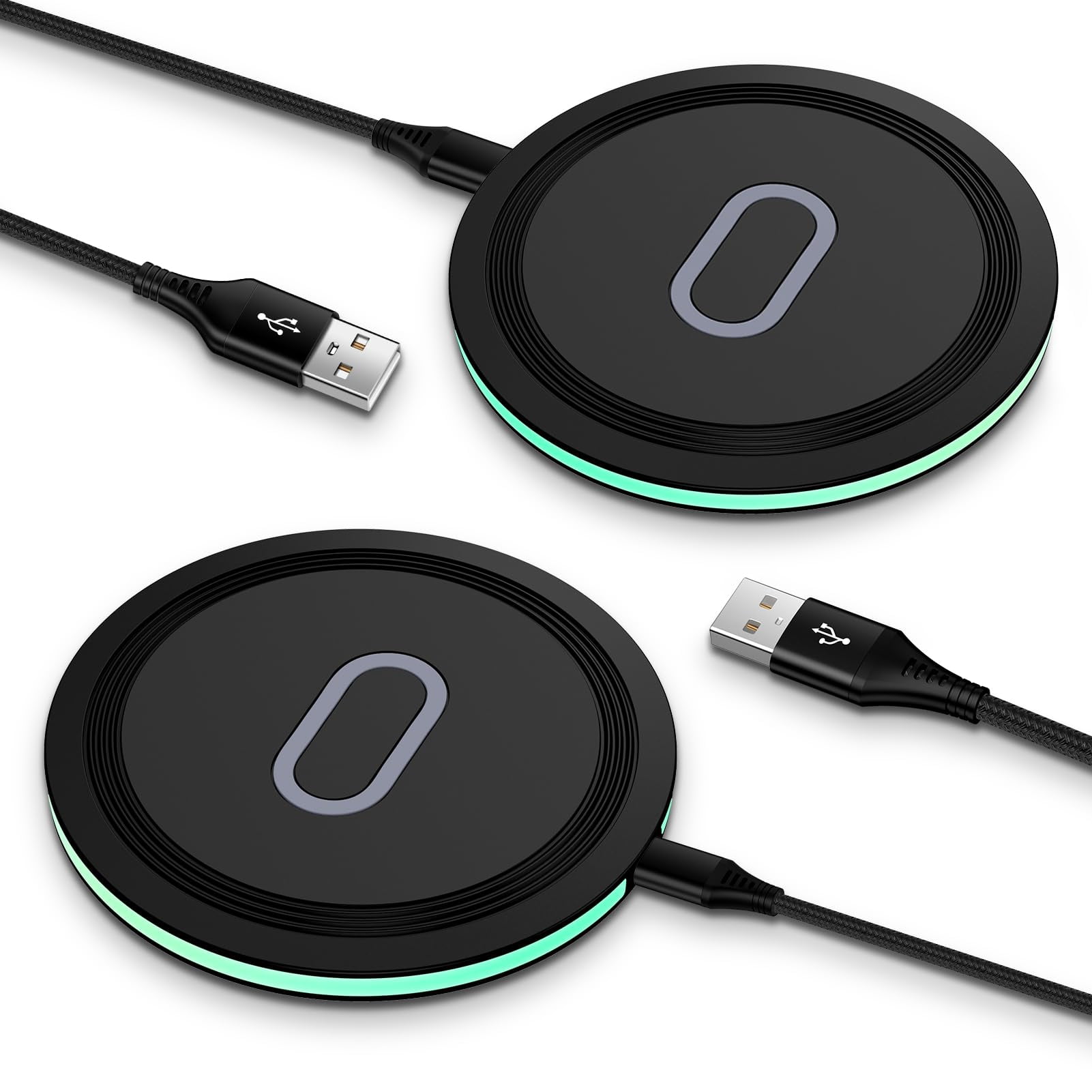 Fast Wireless Charger Pad, 2 Pack 15W Wireless Charging Pad Fast Charging Station for Samsung Galaxy S24 S25 S23 FE S23 S22 S21 Note 20,iPhone 16 15 14 13 Pro Max,Google Pixel 9 8a 8Pro 7a 7