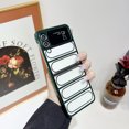 thumbnail image 1 of for Samsung Flip 4 Case Transparent Electroplated [Anti-Fingerprint] Silky Touch Hard PC Back, Non-Slip Soft TPU Edge, Plating Bumper Shockproof for Galaxy Z Flip 4 Case, Green, 1 of 13