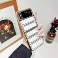 thumbnail image 1 of for Samsung Flip 4 Case Transparent Electroplated [Anti-Fingerprint] Silky Touch Hard PC Back, Non-Slip Soft TPU Edge, Plating Bumper Shockproof for Galaxy Z Flip 4 Case, Gold, 1 of 13