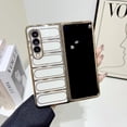 thumbnail image 1 of for Samsung Fold 4 Case Transparent Electroplated [Anti-Fingerprint] Silky Touch Hard PC Back, Non-Slip Soft TPU Edge, Plating Bumper Shockproof for Galaxy Z Fold 4 Case, Gold, 1 of 13