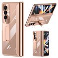 thumbnail image 1 of for Samsung Fold 4 Case, Transparent Electroplating Phone Case with Full Cover Hinge Protection, Clear Case with Built-in Screen Protector & Magnetic Kickstand for Galaxy Z Fold 4 5G - Rosegold, 1 of 7