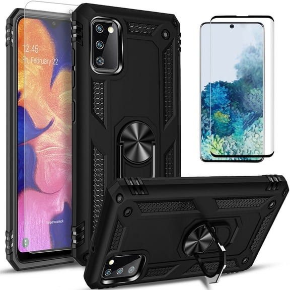 Samsung GALAXY S20 FE Case,  With [Tempered Glass Screen Protector Included], STARSHOP Drop Protection Ring Kickstand Cover- Black