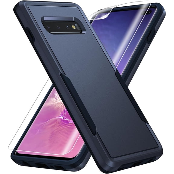 for Samsung Galax S10 Case, Galaxy S10 Case,with HD Screen Protector [ Grade Drop Tested] Heavy-Duty Tough Rugged Shockproof Protective Case for Samsung S10, Blue