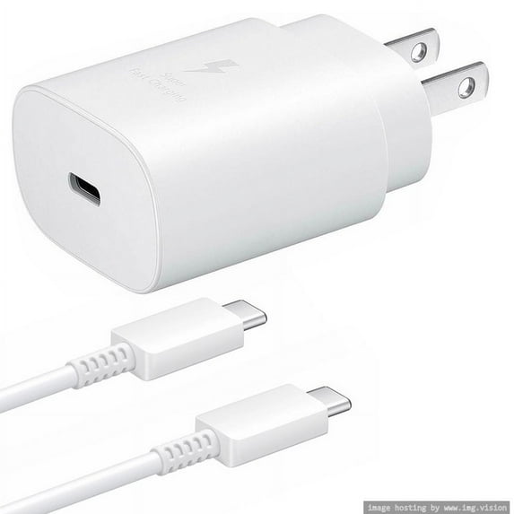 Samsung Galaxy 25W Super Fast Charger, Adaptive Fast Charging Wall Charger Plug with USB Type C Cable Replacement for Samsung Galaxy S23 / S23+ / S23 Ultra Plus S10 S10+ Plus Note 9 Note20