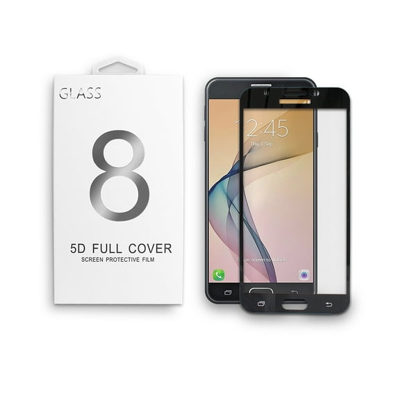 Samsung Galaxy On 7 2016 / J7 Prime / J7 2017 5D Curved 9H High Definition Anti-Fingerprint Bubble Free Scratch Resistant Tempered Glass Screen Protector Black